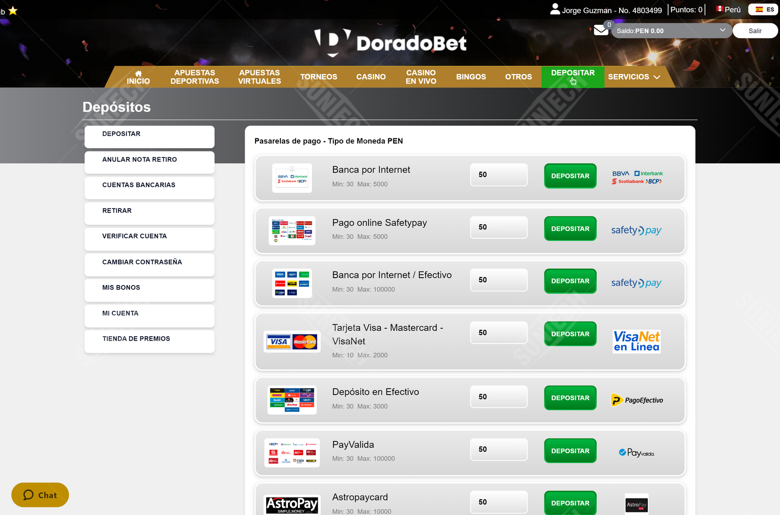 Métodos de pago de DoradoBet: ¿Cómo gastar en DoradoBet?